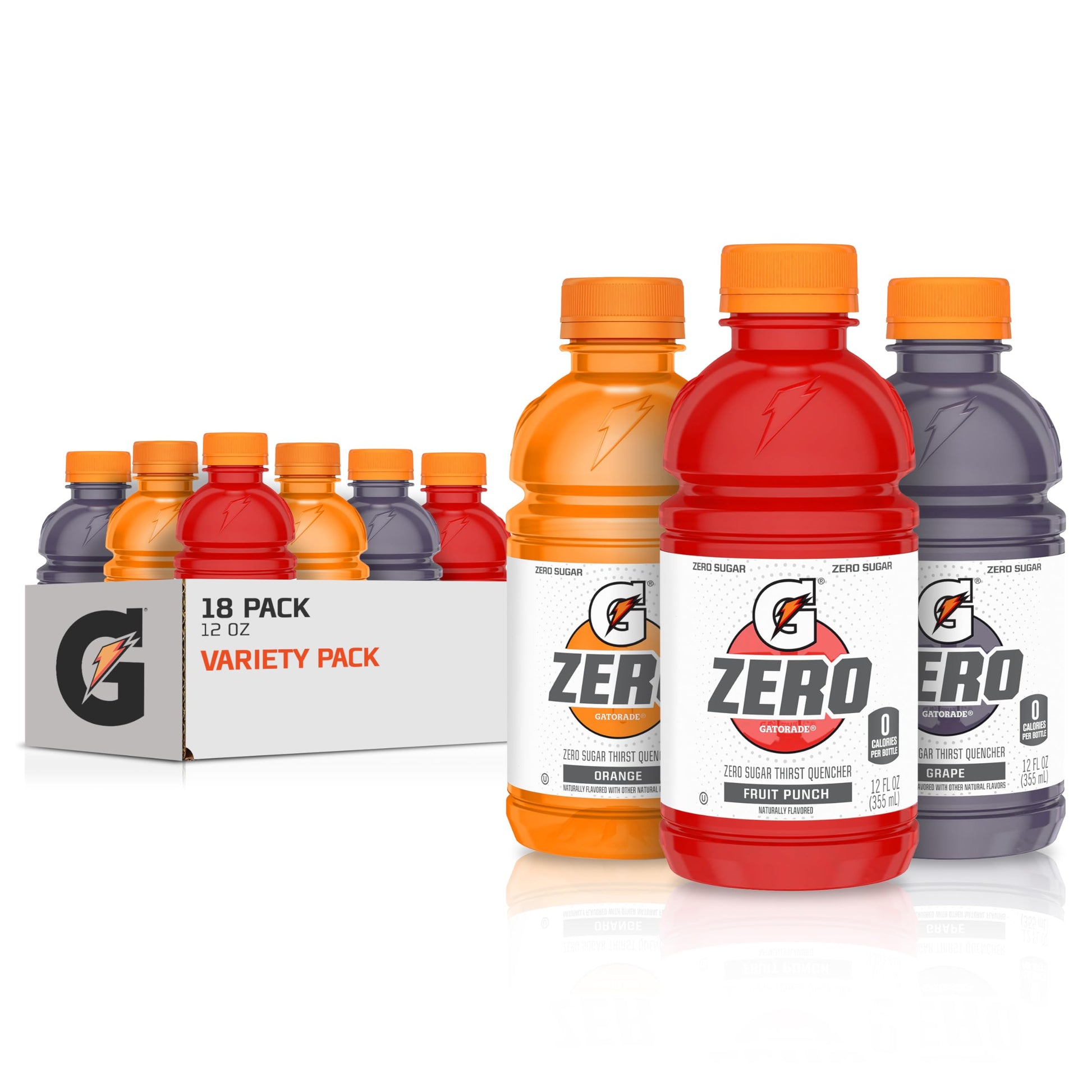 Gatorade G Zero Sports Drink, Glacier Freeze, Glacier Cherry, Berry Variety Pack, 12 Fl Oz (Pack of 18)