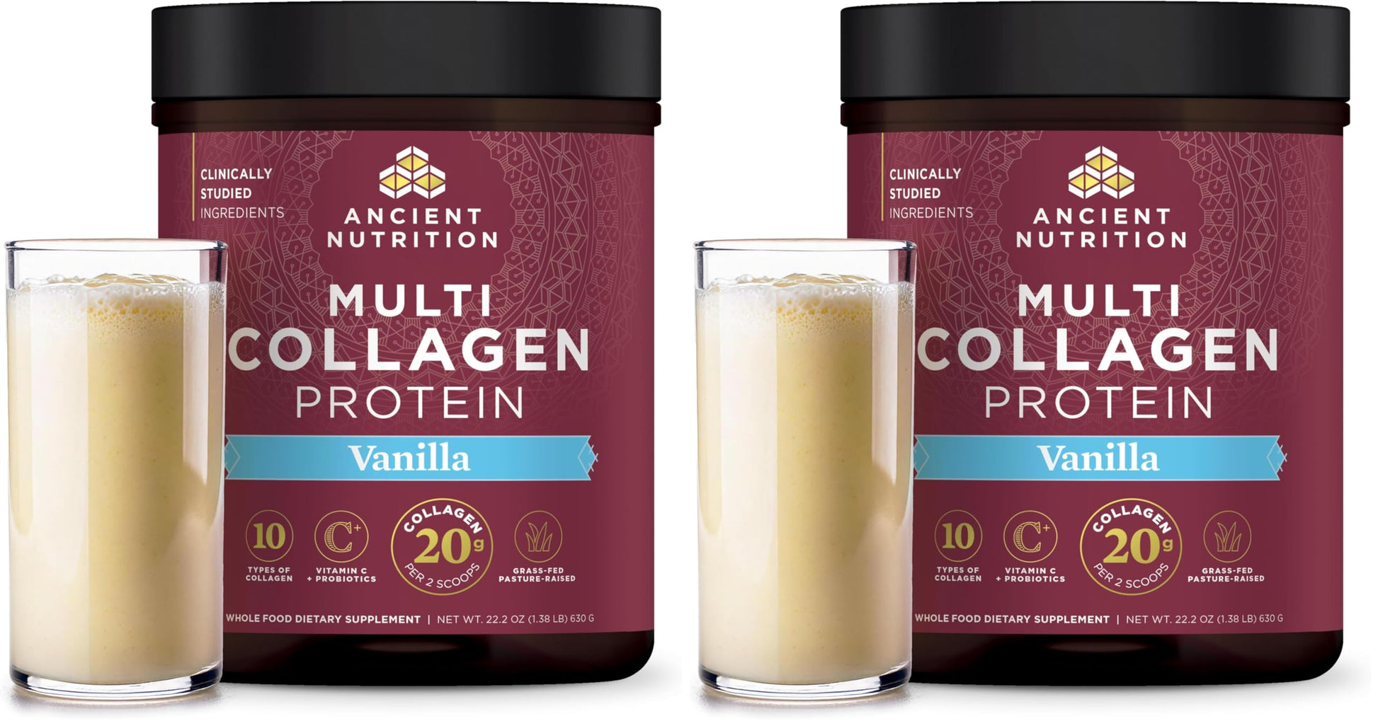 Ancient Nutrition Collagen Peptides Powder, Multi Collagen Protein, Women & Men, Vitamin C, Probiotics, Hydrolyzed Collagen, Supports Skin, Joints, Gut Health, Unflavored, 40 Servings