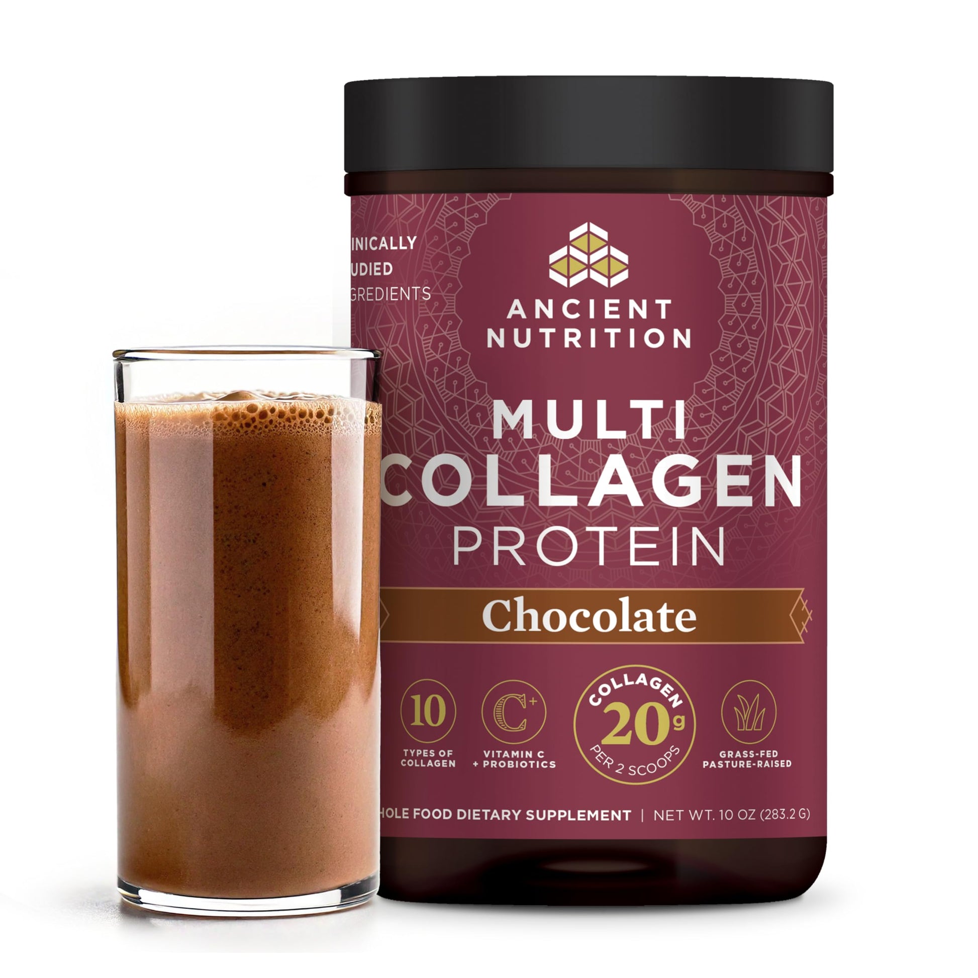 Ancient Nutrition Collagen Peptides Powder, Multi Collagen Protein, Women & Men, Vitamin C, Probiotics, Hydrolyzed Collagen, Supports Skin, Joints, Gut Health, Unflavored, 40 Servings