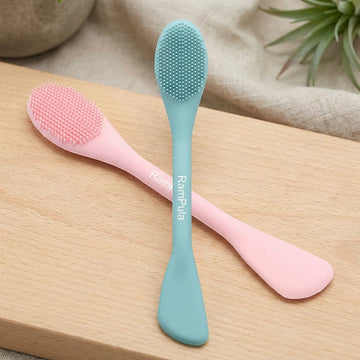 Facial Cleansing Brush, 2 in 1 Silicone Face Mask Brush & Face Scrubber