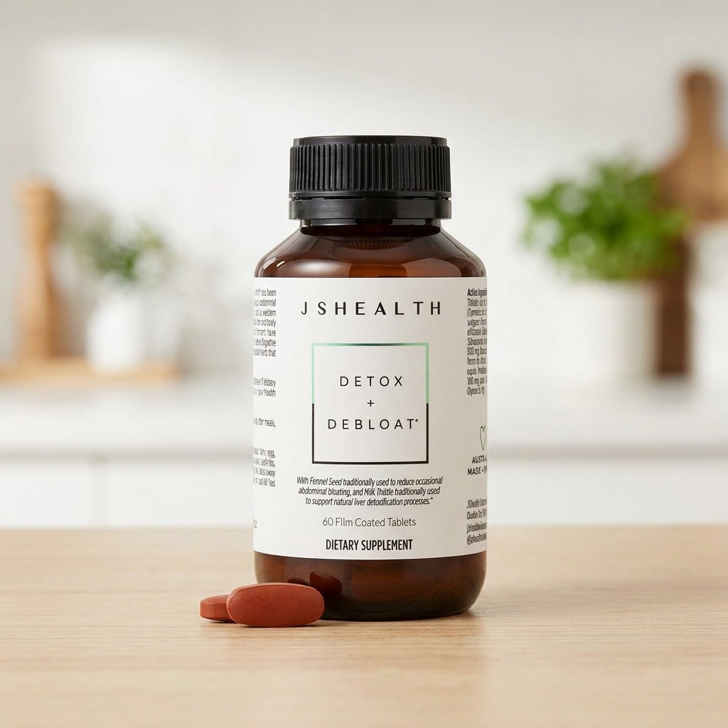Detox + Debloat. Bloating Relief for Women with Milk Thistle, Turmeric, and Fennel
